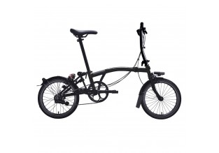 Brompton Black Edition Steel S2L Folding Bike with Mudguards (Raw Lacquer)